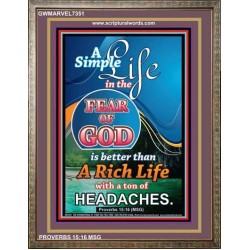 A SIMPLE LIFE   Biblical Art Acrylic Glass Frame   (GWMARVEL7351)   