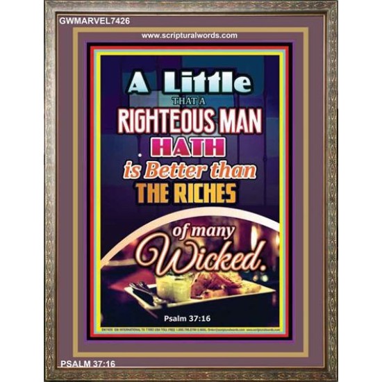 A RIGHTEOUS MAN   Bible Verses Framed for Home   (GWMARVEL7426)   