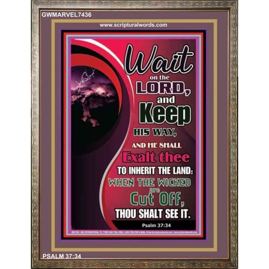 WAIT ON THE LORD   Framed Bible Verse Online   (GWMARVEL7436)   