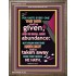 ABUNDANCE   Bible Verses Framed for Home Online   (GWMARVEL7445)   "36x31"