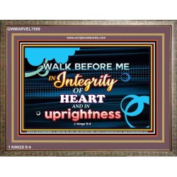 WALK IN INTEGRITY   Unique Bible Verse Frame   (GWMARVEL7559)   "36x31"