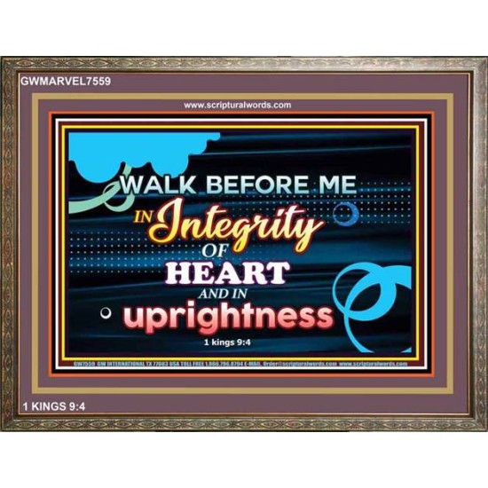 WALK IN INTEGRITY   Unique Bible Verse Frame   (GWMARVEL7559)   