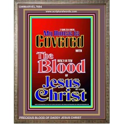 THE BLOOD OF JESUS   Framed Hallway Wall Decoration   (GWMARVEL7694)   "36x31"