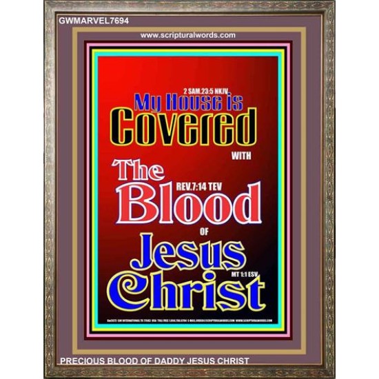 THE BLOOD OF JESUS   Framed Hallway Wall Decoration   (GWMARVEL7694)   