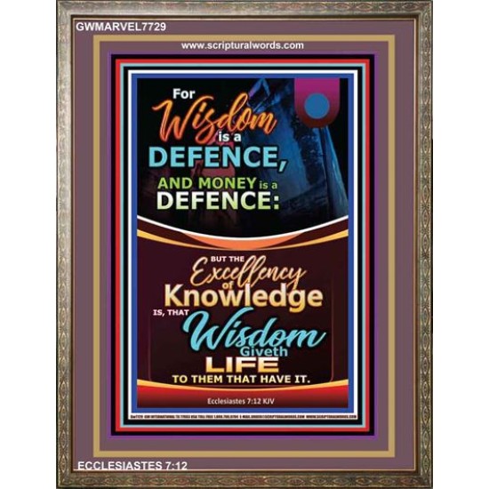 WISDOM A DEFENCE   Bible Verses Framed for Home   (GWMARVEL7729)   