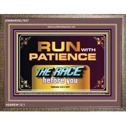 RUN WITH PATIENCE   Contemporary Christian Wall Art   (GWMARVEL7837)   