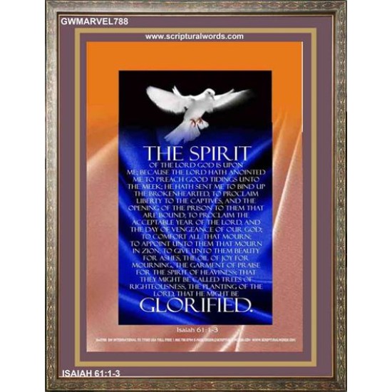 THE SPIRIT OF THE LORD DOETH MIGHTY THINGS   Framed Bible Verse   (GWMARVEL788)   