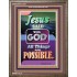 WITH GOD ALL THINGS ARE POSSIBLE   Christian Artwork Acrylic Glass Frame   (GWMARVEL7967)   "36x31"