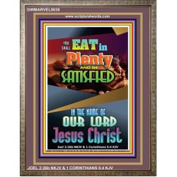 YOU SHALL EAT IN PLENTY   Bible Verses Frame for Home   (GWMARVEL8038)   "36x31"