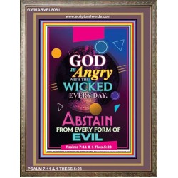 ANGRY WITH THE WICKED   Scripture Wooden Framed Signs   (GWMARVEL8081)   
