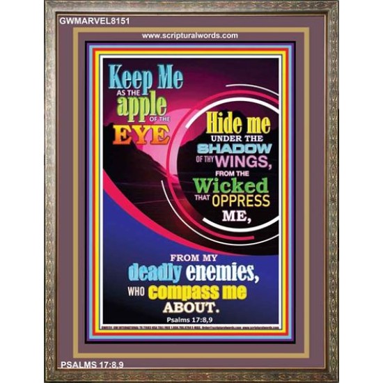 UNDER THE SHADOW OF THY WINGS   Scriptural Portrait Acrylic Glass Frame   (GWMARVEL8151)   