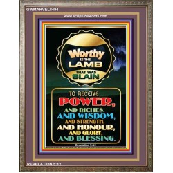 WORTHY IS THE LAMB   Framed Bible Verse Online   (GWMARVEL8494)   