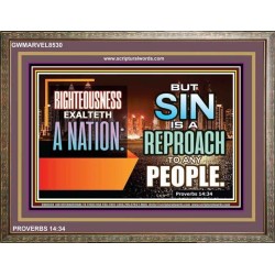 RIGHTEOUSNESS EXALTS A NATION   Encouraging Bible Verse Framed   (GWMARVEL8530)   