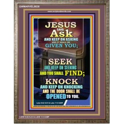 ASK SEEK AND KNOCK   Christian Artwork Acrylic Glass Frame   (GWMARVEL8630)   