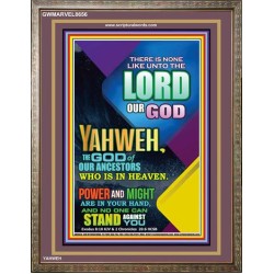 YAHWEH  OUR POWER AND MIGHT   Framed Office Wall Decoration   (GWMARVEL8656)   