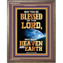 WHO MADE HEAVEN AND EARTH   Encouraging Bible Verses Framed   (GWMARVEL8735)   "36x31"