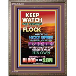 THROUGH THE BLOOD OF HIS SON   Inspiration Wall Art Frame   (GWMARVEL8836)   