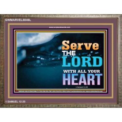 WITH ALL YOUR HEART   Framed Religious Wall Art    (GWMARVEL8846L)   "36x31"