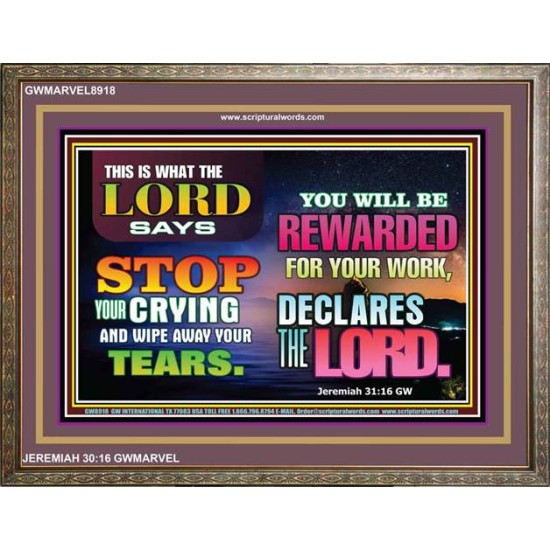 WIPE AWAY YOUR TEARS   Framed Sitting Room Wall Decoration   (GWMARVEL8918)   