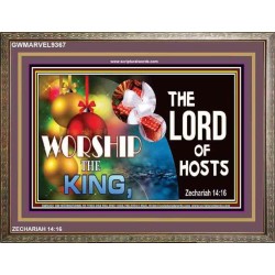 WORSHIP THE KING   Bible Verse Framed Art   (GWMARVEL9367)   "36x31"