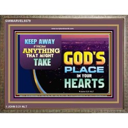 WHAT IS GOD'S PLACE IN YOUR HEART   Large Framed Scripture Wall Art   (GWMARVEL9379)   "36x31"