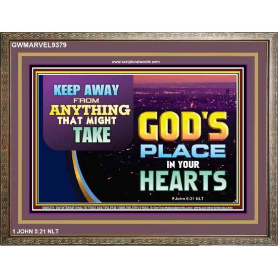 WHAT IS GOD'S PLACE IN YOUR HEART   Large Framed Scripture Wall Art   (GWMARVEL9379)   