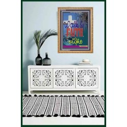 WALK BY FAITH   Inspirational Wall Art Wooden Frame   (GWMS1631)   "28x34"