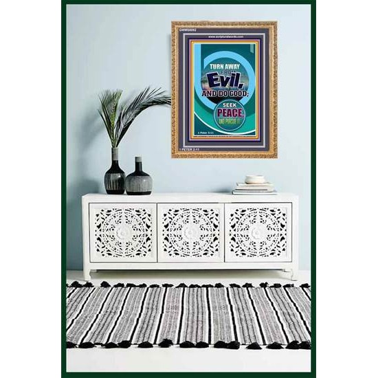 TURN AWAY FROM EVIL   Encouraging Bible Verses Framed   (GWMS8082)   