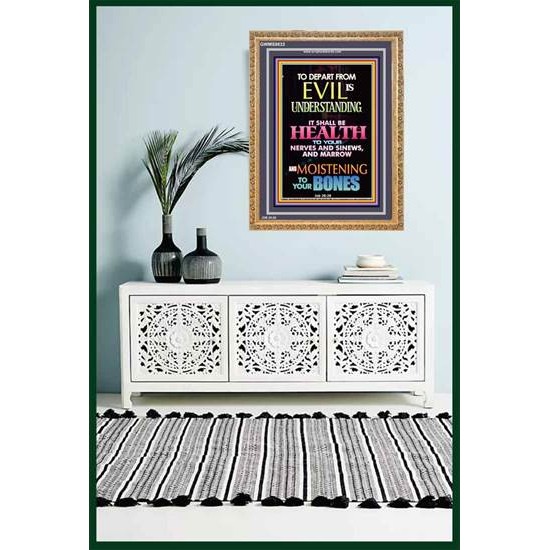 WISDOM IS HEALTH   Inspirational Wall Art Frame   (GWMS8833)   