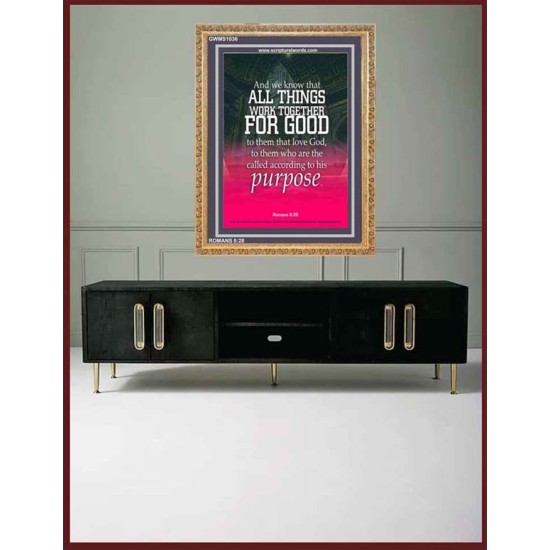 ALL THINGS WORK FOR GOOD TO THEM THAT LOVE GOD   Acrylic Glass framed scripture art   (GWMS1036)   