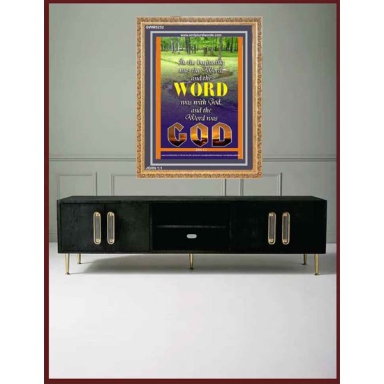 THE WORD WAS GOD   Inspirational Wall Art Wooden Frame   (GWMS252)   
