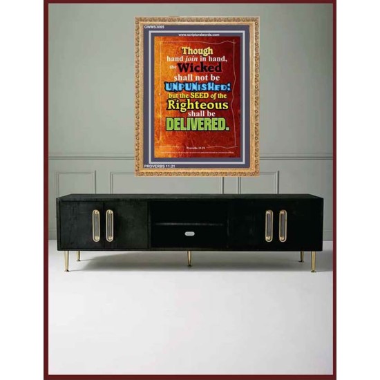 THE RIGHTEOUS SHALL BE DELIVERED   Modern Christian Wall Dcor Frame   (GWMS3065)   