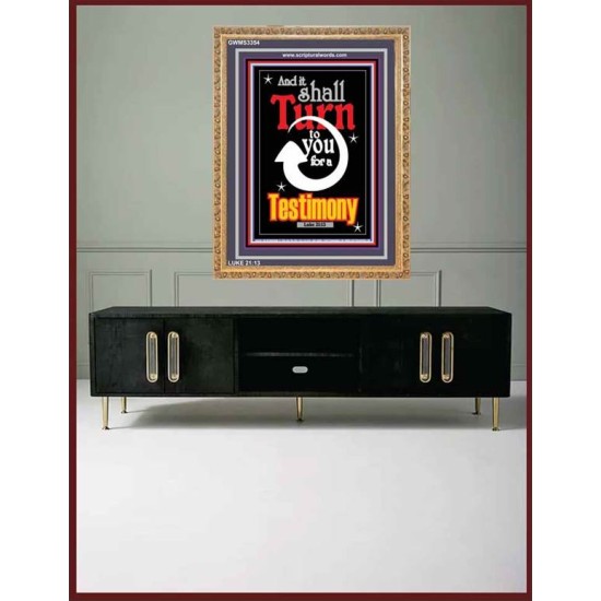 TURN TO YOU FOR A TESTIMONY   Framed Lobby Wall Decoration   (GWMS3354)   