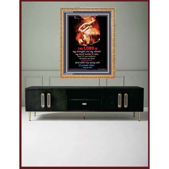WITH MY SONG WILL I PRAISE HIM   Framed Sitting Room Wall Decoration   (GWMS4538)   
