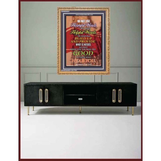 WATCH YOUR WORDS   Bible Scriptures on Love Acrylic Glass Frame   (GWMS6651)   