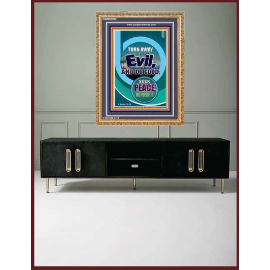 TURN AWAY FROM EVIL   Encouraging Bible Verses Framed   (GWMS8082)   