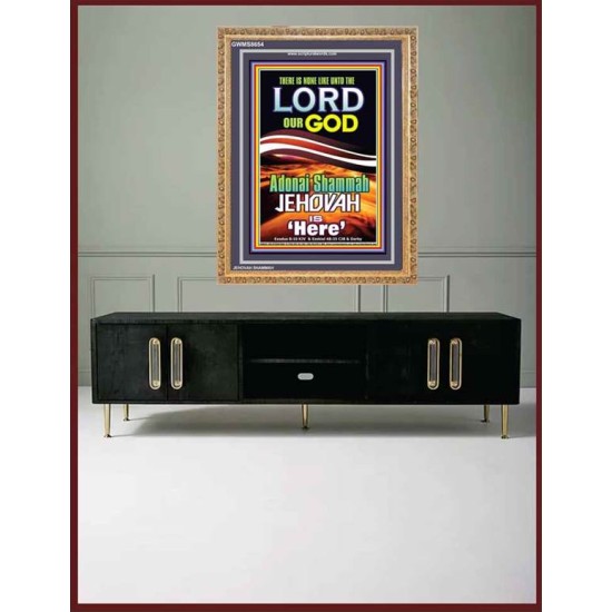 ADONAI JEHOVAH SHAMMAH GOD IS HERE   Framed Hallway Wall Decoration   (GWMS8654)   