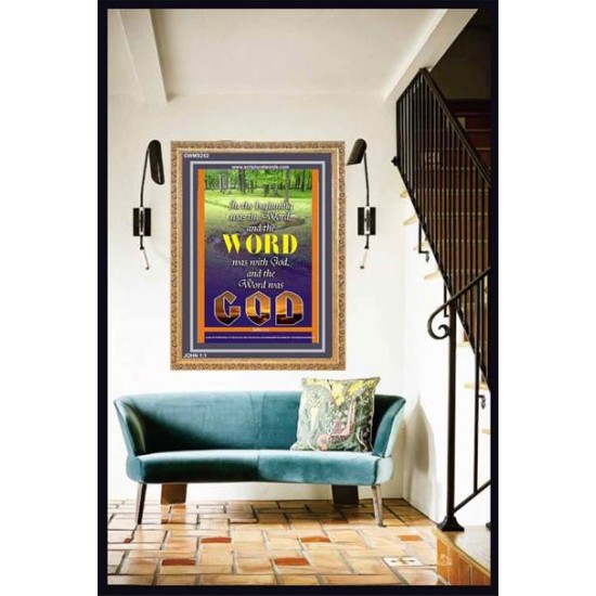 THE WORD WAS GOD   Inspirational Wall Art Wooden Frame   (GWMS252)   