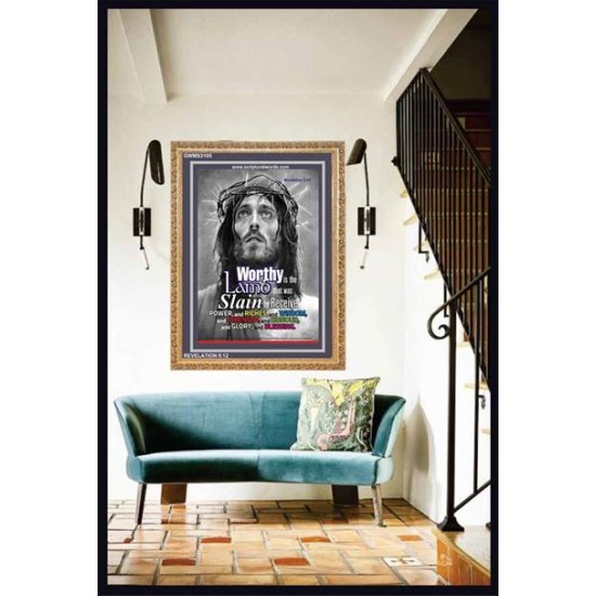 WORTHY IS THE LAMB   Religious Art Acrylic Glass Frame   (GWMS3105)   