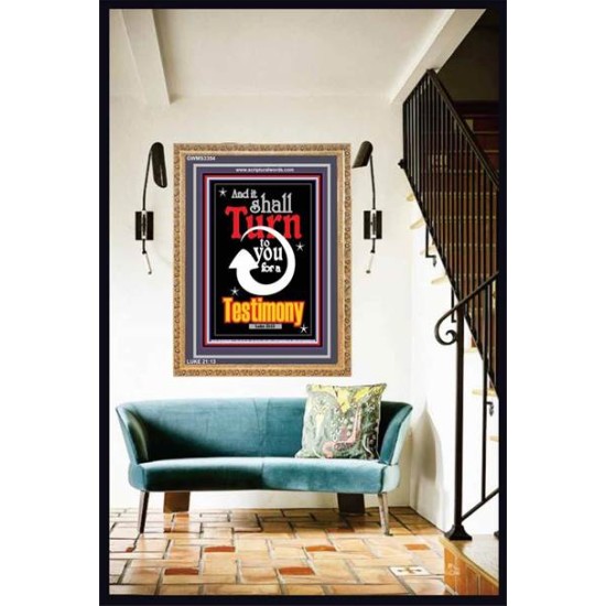 TURN TO YOU FOR A TESTIMONY   Framed Lobby Wall Decoration   (GWMS3354)   