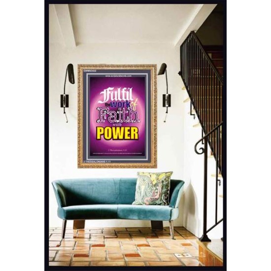 WITH POWER   Frame Bible Verses Online   (GWMS3422)   