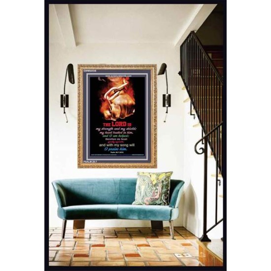 WITH MY SONG WILL I PRAISE HIM   Framed Sitting Room Wall Decoration   (GWMS4538)   
