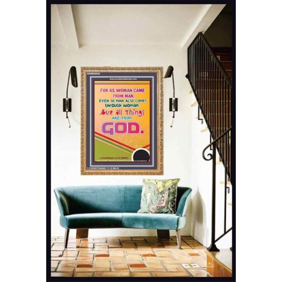 ALL THINGS ARE FROM GOD   Scriptural Portrait Wooden Frame   (GWMS6882)   