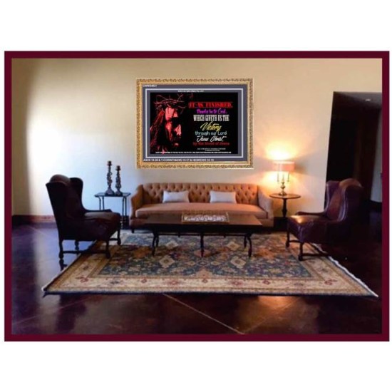 VICTORY BY THE BLOOD OF JESUS   Bible Scriptures on Love Acrylic Glass Frame   (GWMS4021)   
