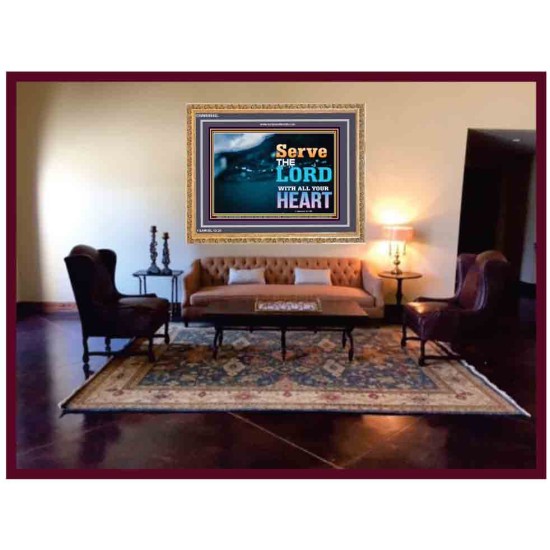 WITH ALL YOUR HEART   Framed Religious Wall Art    (GWMS8846L)   