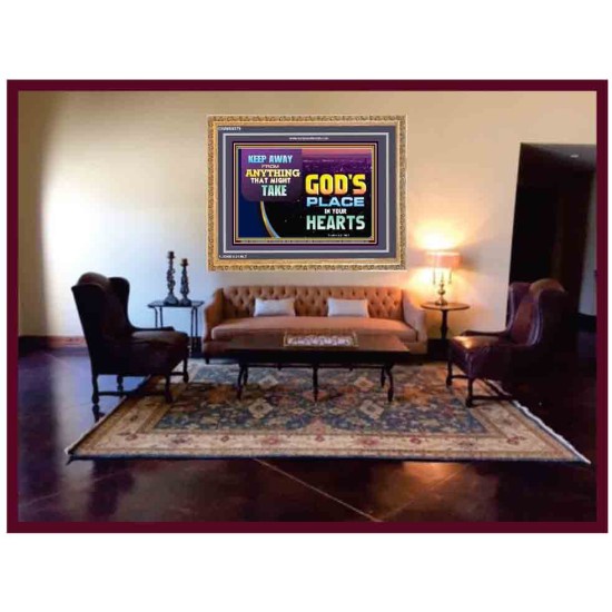 WHAT IS GOD'S PLACE IN YOUR HEART   Large Framed Scripture Wall Art   (GWMS9379)   