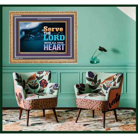 WITH ALL YOUR HEART   Framed Religious Wall Art    (GWMS8846L)   
