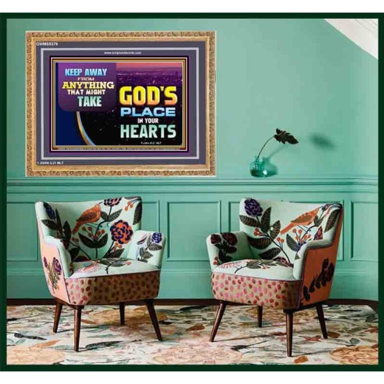 WHAT IS GOD'S PLACE IN YOUR HEART   Large Framed Scripture Wall Art   (GWMS9379)   