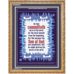 THE SON OF GOD WAS MANIFESTED   Bible Verses Framed Art   (GWMS007)   