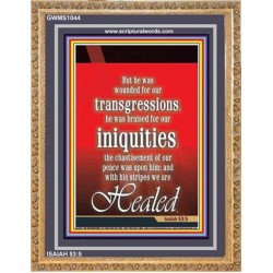 WOUNDED FOR OUR TRANSGRESSIONS   Acrylic Glass Framed Bible Verse   (GWMS1044)   "28x34"